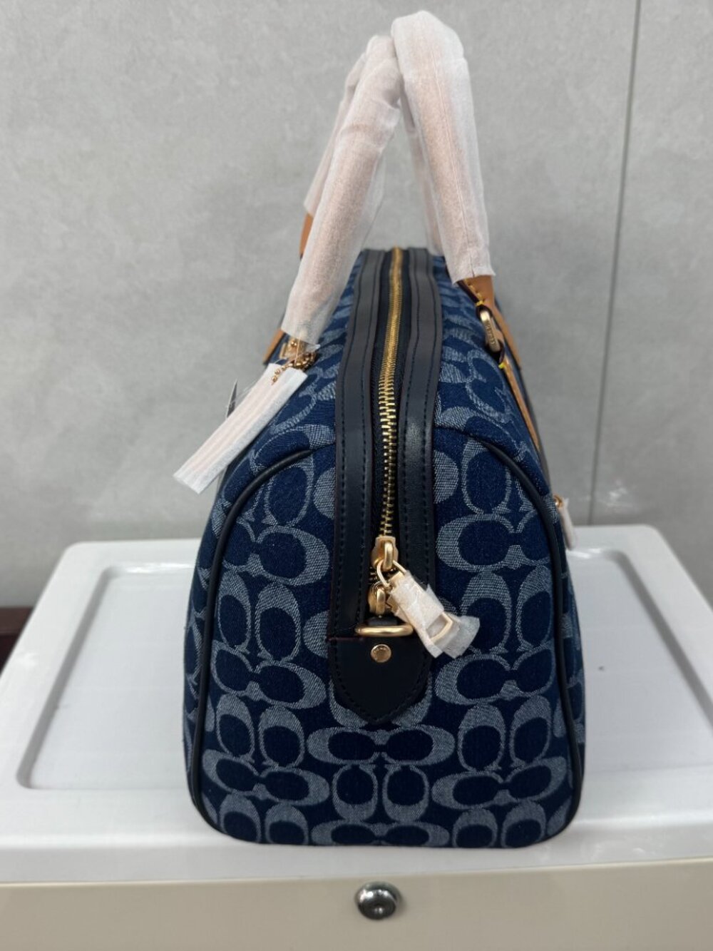 Coach Rowan Satchel Bag In Signature Denim Canvas NWT CY699 - Picture 4 of 7